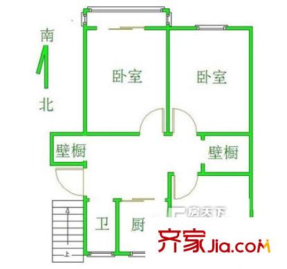 百步坡住宅戶型圖戶型圖 3室 3室2廳1衛(wèi)1廚