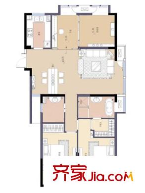 棲庭戶型圖 戶型圖 3室 3室2廳2衛(wèi)1廚