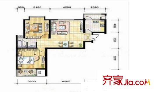 鐘鼎雅居戶型圖戶型圖 2室 