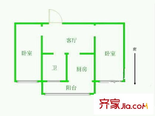 茶亭村戶型圖戶型圖2室 2室1廳1衛(wèi)1廚