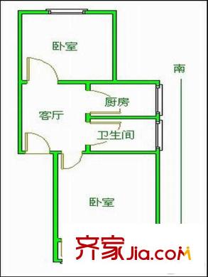 茶亭村戶型圖戶型圖2室 2室1廳1衛(wèi)
