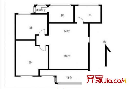 鐘鼎雅居戶型圖戶型圖 2室 