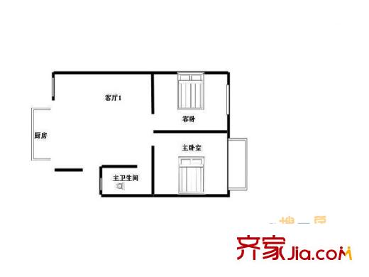 南苑宇園戶型圖戶型圖 2室1廳1衛(wèi)1廚
