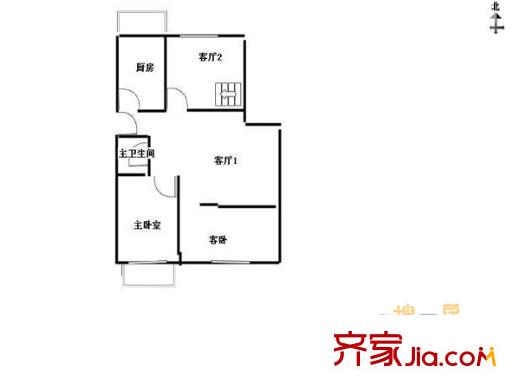 南苑宇園戶型圖戶型圖 2室2廳1衛(wèi)1廚