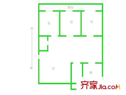 繽紛家園戶型圖戶型圖 3室 3室1廳1衛(wèi)1廚