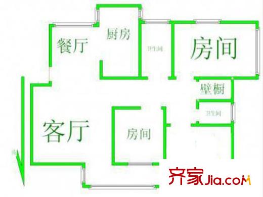 繽紛家園戶型圖戶型圖 3室 3室2廳2衛(wèi)1廚