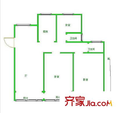 橫塘西苑戶型圖 戶型圖 3室 3室2廳2衛(wèi)1廚