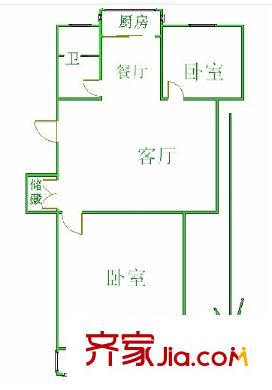 蓓蕾村戶型圖戶型圖 2室 2室1廳1衛(wèi)1廚