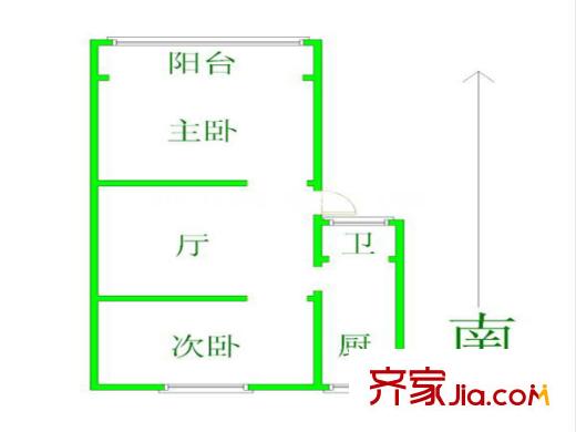 仁園戶型圖戶型圖  2室 2室1廳1衛(wèi)1廚