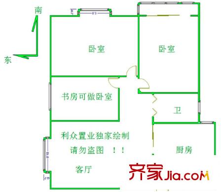 金陵王榭戶型圖戶型圖 3室 3室1廳1衛(wèi)1廚