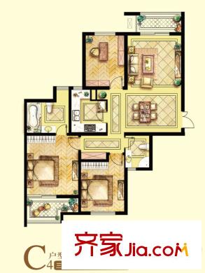 瀾郡戶型圖戶型圖 3室 3室2廳2衛(wèi)1廚