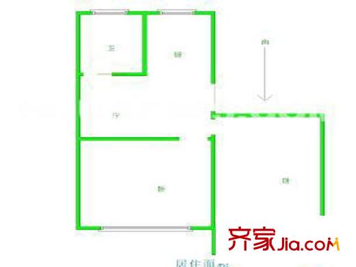 松林谷花園三期戶型圖戶型圖 2室 2室1廳1衛(wèi)1廚