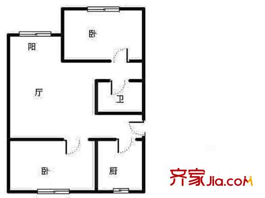 螞蟻工坊戶型圖戶型圖 2室 2室1廳1衛(wèi)1廚