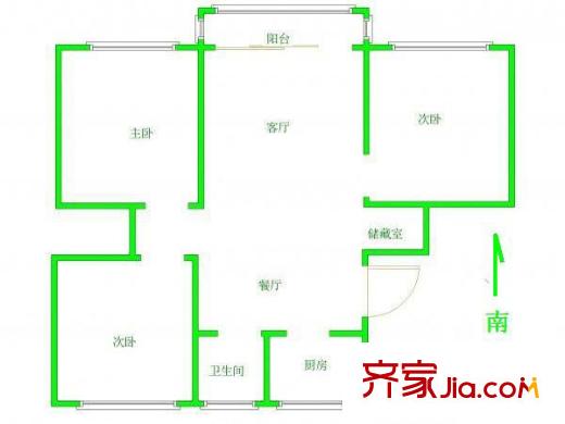 舒心苑戶型圖 戶型圖 3室 3室2廳1衛(wèi)1廚