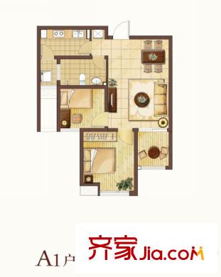 千花溪戶型圖戶型圖 2室 2室2廳1衛(wèi)1廚