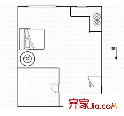 蘋果都市戶型圖戶型圖 1室 1室1廳1衛(wèi)1廚