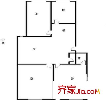 二十八所南苑戶型圖戶型圖 2室 2室2廳1衛(wèi)1廚