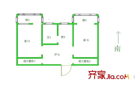 西柏果園戶型圖戶型圖 2室 2室1廳1衛(wèi)1廚