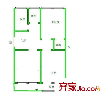 西柏果園戶型圖戶型圖 3室 3室1廳1衛(wèi)1廚