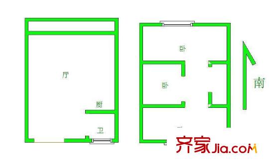 第七大道戶型圖戶型圖 3室 3室1廳1衛(wèi)1廚