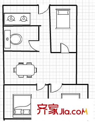 御道街小區(qū)戶型圖戶型圖 3室 3室1廳1衛(wèi)1廚