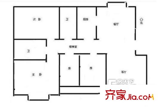 商苑新村戶型圖戶型圖 4室 4室2廳1衛(wèi)1廚