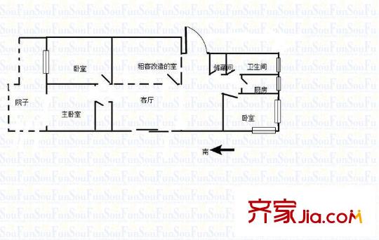正泰花苑戶型圖戶型圖 3室 3室2廳1衛(wèi)1廚