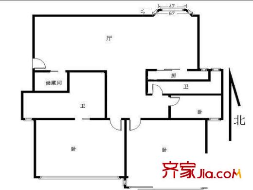東方名苑戶型圖戶型圖 5室 5室2廳2衛(wèi)1廚