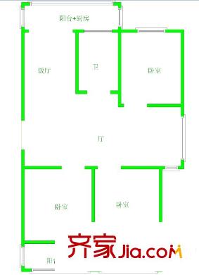 南苑思園戶型圖戶型圖 3室 3室2廳1衛(wèi)1廚