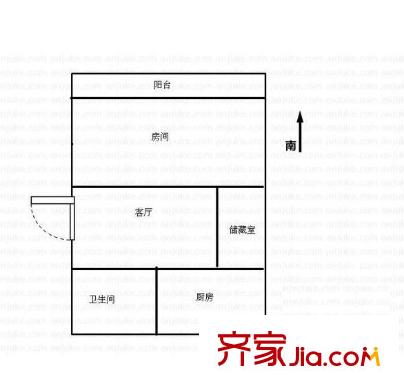 馬臺街住宅戶型圖戶型圖 1室  1室1廳1衛(wèi)1廚