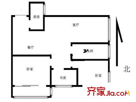 名仕嘉園戶型圖戶型圖 3室 3室2廳1衛(wèi)1廚