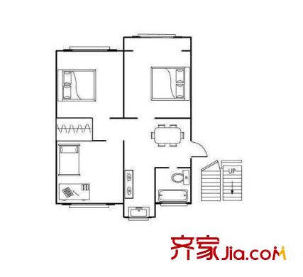 洪廟一巷住宅戶(hù)型圖戶(hù)型圖 3室 3室1廳1衛(wèi)1廚