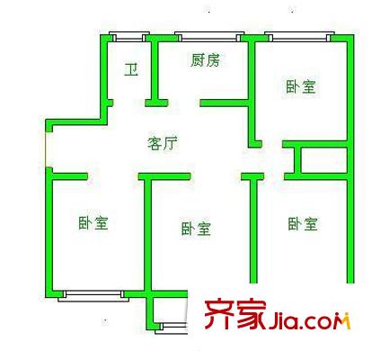 劍閣路小區(qū)戶型圖戶型圖 4室  4室1廳1衛(wèi)1廚