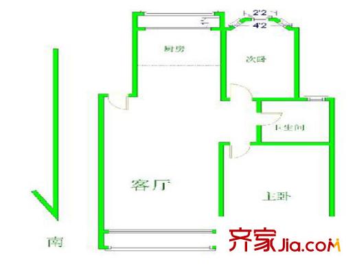 怡和佳苑戶型圖戶型圖 2室 2室1廳1衛(wèi)1廚