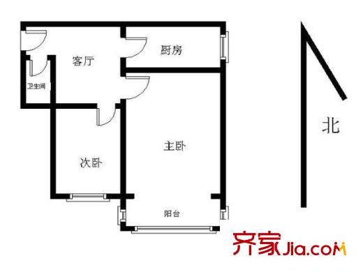 沿河一村戶型圖戶型圖  2室 2室1廳1衛(wèi)1廚