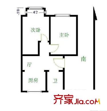 沿河一村戶型圖戶型圖 2室 2室1廳1衛(wèi)1廚