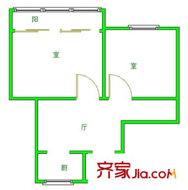 板倉街49號戶型圖戶型圖2室 2室1廳1衛(wèi)1廚