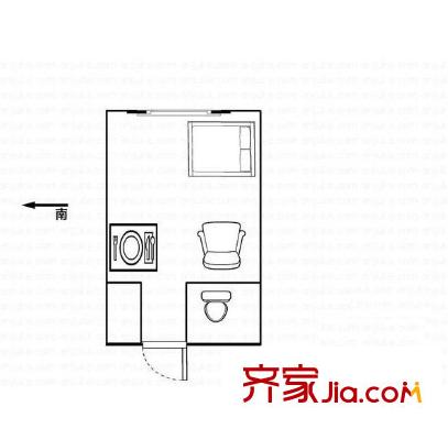 麗晶國際戶型圖 戶型圖 1室 1室1廳1衛(wèi)1廚