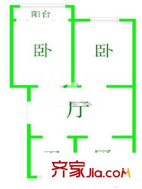 青島路住宅戶型圖 戶型圖 2室 2室2廳2衛(wèi)1廚