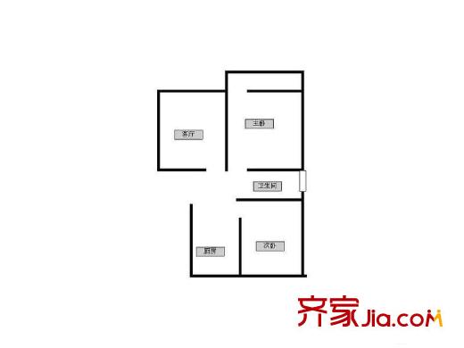 青島路住宅戶型圖戶型圖 3室 3室1廳1衛(wèi)1廚