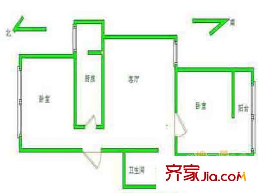 西流灣小區(qū)戶型圖戶型圖 2室 2室1廳1衛(wèi)1廚