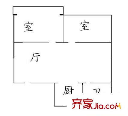 糧食局大院戶型圖戶型圖 2室 2室1廳1衛(wèi)1廚
