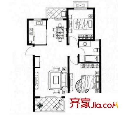 糧食局大院戶型圖戶型圖 2室 2室1廳1衛(wèi)1廚