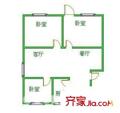湖西街小區(qū)戶型圖戶型圖 3室 3室2廳1衛(wèi)1廚