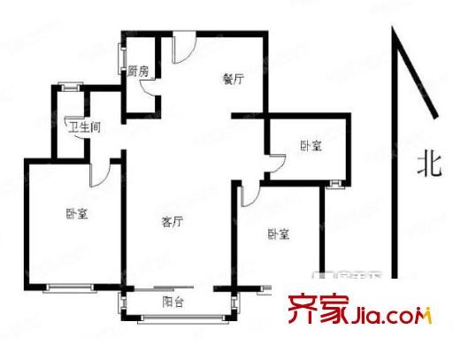 金穗花園戶型圖戶型圖 3室 3室2廳1衛(wèi)1廚