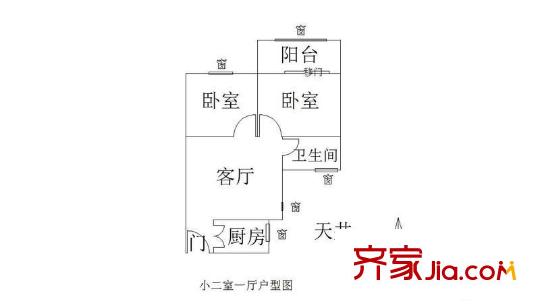 金穗花園戶型圖戶型圖2室 2室1廳1衛(wèi)1廚