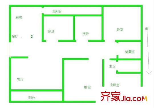 廣匯花園戶型圖戶型圖 4室 4室2廳2衛(wèi)1廚