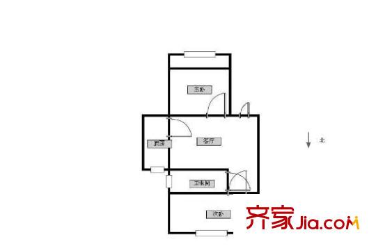 四衛(wèi)頭小區(qū)戶型圖戶型圖2室 2室1廳1衛(wèi)1廚