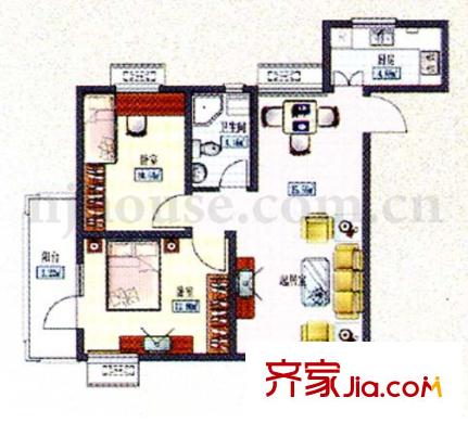 中和園戶型圖戶型圖 2室 2室1廳1衛(wèi)1廚