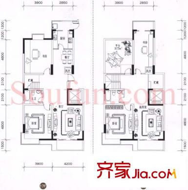 新百花園戶型圖戶型圖 4室  4室3廳2衛(wèi)1廚